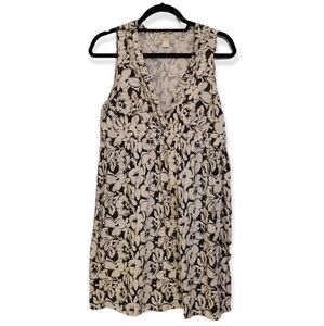 Ann Taylor LOFT Cotton V-Neck Surplus Sleeveless Dress Size Large